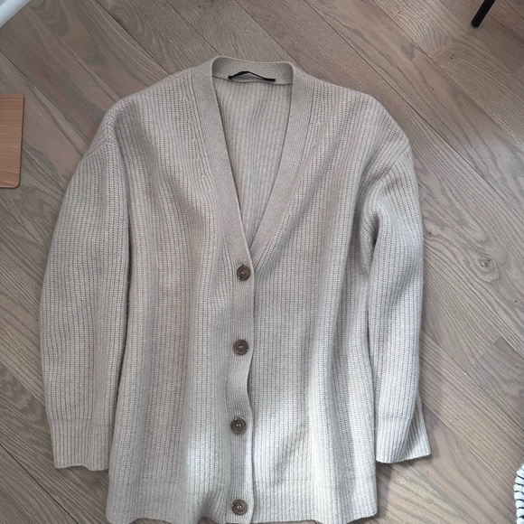 Cashmere Cacoon Cardigan size XXS in oatmeal - Picture 2 of 2